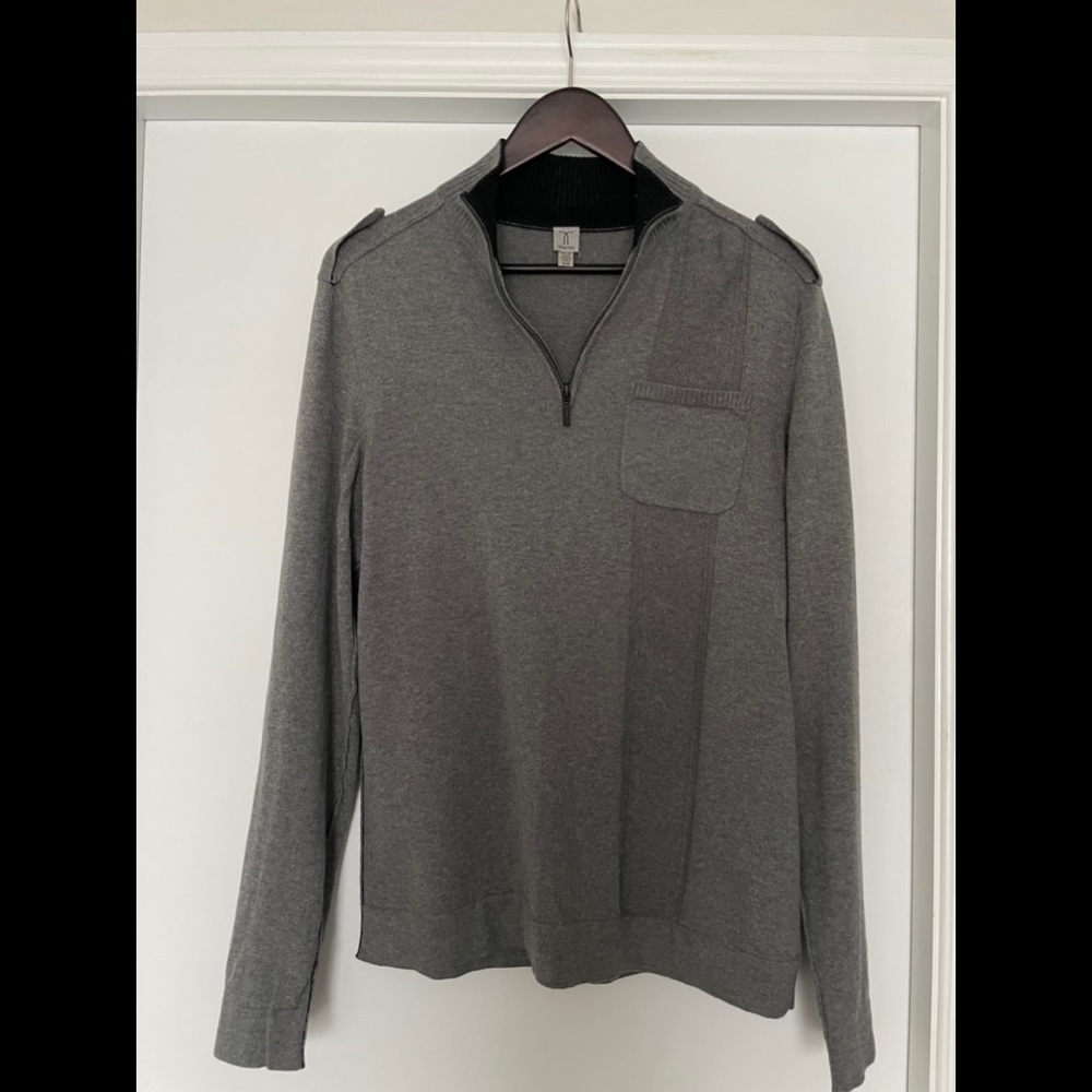 Tristan Grey Sweater with Zipper